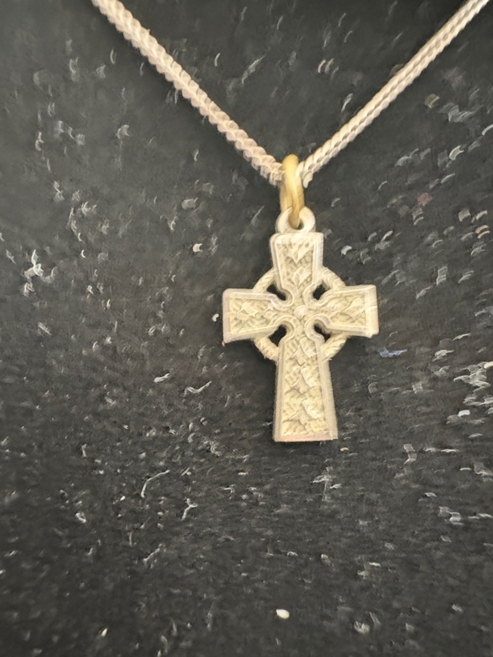 Sterling Celtic Cross Pendant Necklace - Silver needs polish